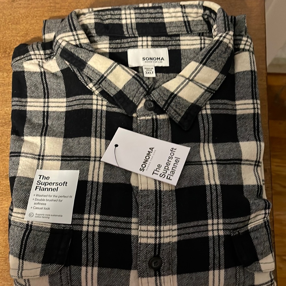 Big & Tall Sonoma Flannel Button Down